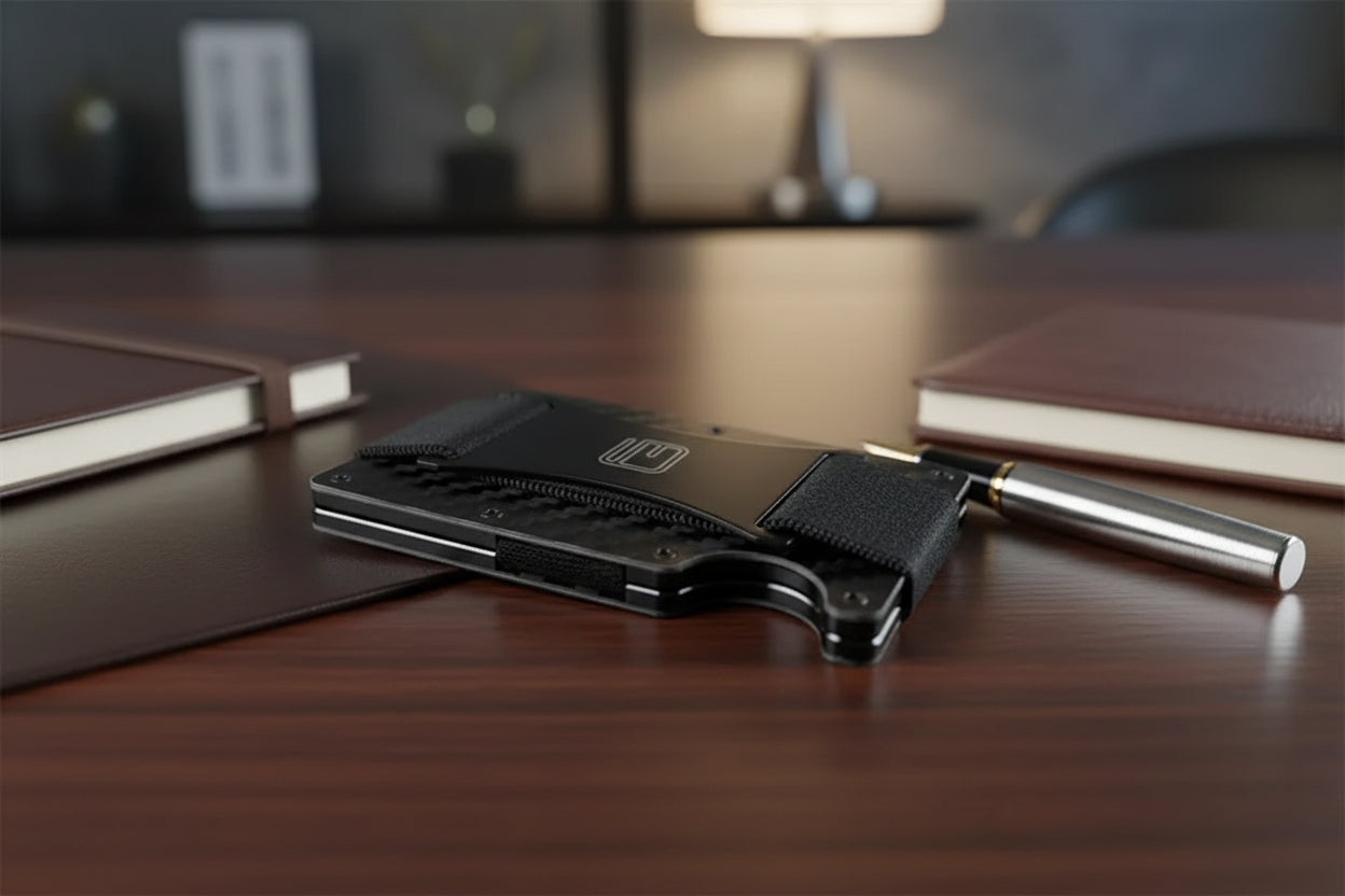 Black carbon fiber GRIP wallet 